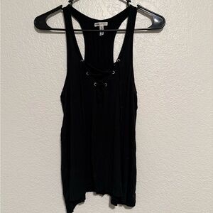 PINK Victoria's Secret Black Lace-Up Tank